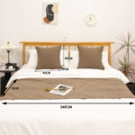 5-SOGA 1.8m Bed Light Brown Vintage Scarf Runner Bedding Tail Pad Flag For Home Hotel Set of 3