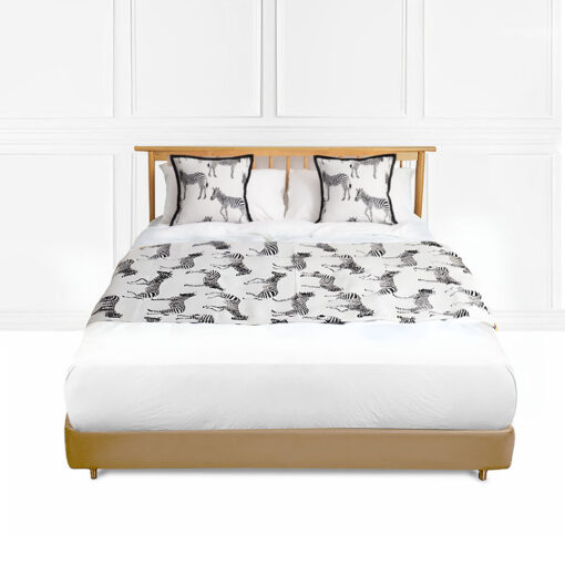 1-SOGA 1.8m Bed Light Luxury Zebra Vintage Bed Scarf Runner Bedding Tail Pad Flag For Home Hotel Set of 3