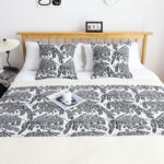 3-SOGA 1.5m Light Black Luxury Mottled Bed Vintage Scarf Runner Bedding Tail Pad Flag For Home Hotel Set of 3