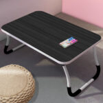 2-SOGA Black Portable Bed Table Adjustable Foldable Bed Sofa Study Table Laptop Mini Desk Breakfast Tray Home Decor