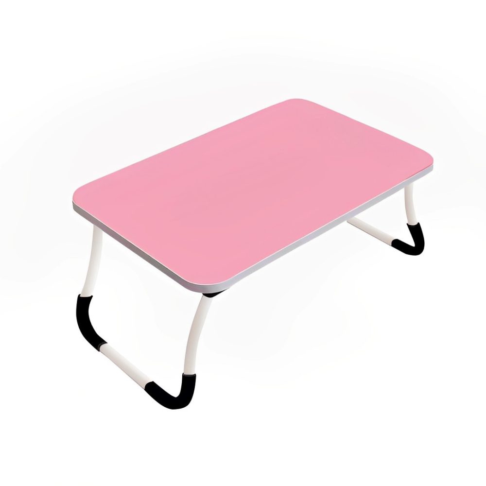 1-SOGA Pink Portable Bed Table Adjustable Foldable Bed Sofa Study Table Laptop Mini Desk Breakfast Tray Home Decor