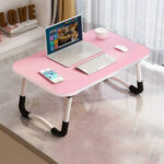 2-SOGA 2X Pink Portable Bed Table Adjustable Foldable Bed Sofa Study Table Laptop Mini Desk Breakfast Tray Home Decor
