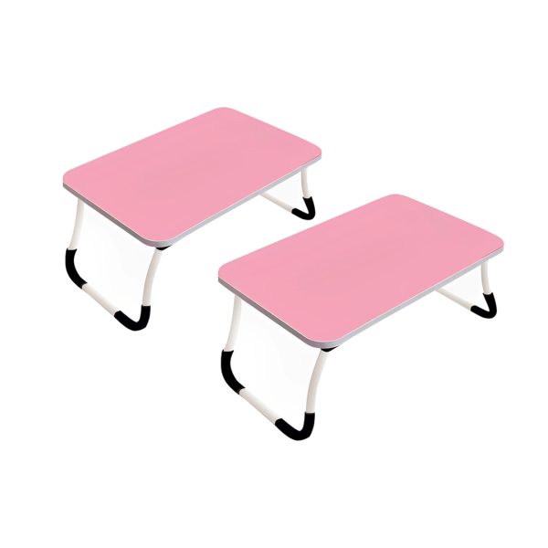 1-SOGA 2X Pink Portable Bed Table Adjustable Foldable Bed Sofa Study Table Laptop Mini Desk Breakfast Tray Home Decor