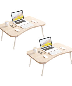 1-SOGA 2X Beige Portable Bed Table Adjustable Foldable Bed Sofa Study Table Laptop Mini Desk Breakfast Tray Home Decor