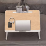 5-SOGA 60X40cm Wood Small Laptop Bed Portable Foldable Study Table Adjustable