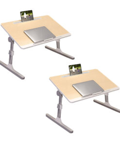 1-SOGA 2X 60X40cm Wood Small Laptop Bed Portable Foldable Study Table Adjustable