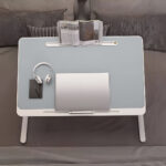 5-SOGA 2X 60X40cm Grey Small Laptop Bed Portable Foldable Study Table Adjustable