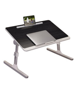 1-SOGA 60X40cm Black Small Laptop Bed Portable Foldable Study Table Adjustable