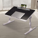 4-SOGA 60X40cm Black Small Laptop Bed Portable Foldable Study Table Adjustable