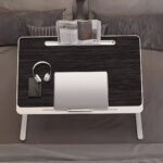 5-SOGA 60X40cm Black Small Laptop Bed Portable Foldable Study Table Adjustable