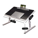 6-SOGA 60X40cm Black Small Laptop Bed Portable Foldable Study Table Adjustable