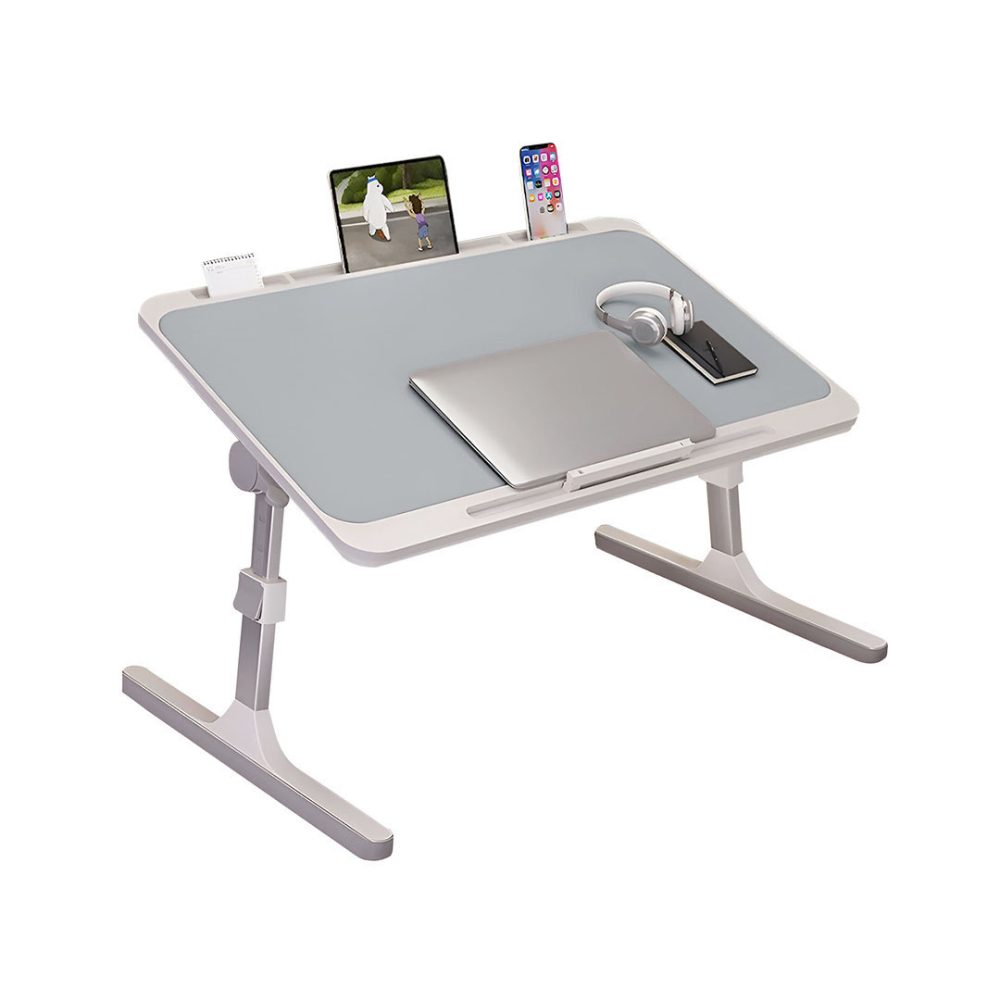 1-SOGA 70X45cm Grey Small Laptop Bed Portable Foldable Study Table Adjustable