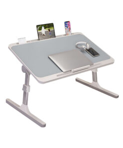 1-SOGA 70X45cm Grey Small Laptop Bed Portable Foldable Study Table Adjustable