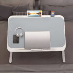 4-SOGA 70X45cm Grey Small Laptop Bed Portable Foldable Study Table Adjustable