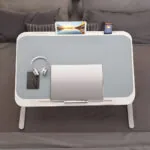 4-SOGA 2X 70X45cm Grey Small Laptop Bed Portable Foldable Study Table Adjustable