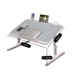 5-SOGA 2X 70X45cm Grey Small Laptop Bed Portable Foldable Study Table Adjustable