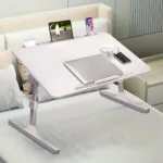 2-SOGA 70X45cm White Small Laptop Bed Portable Foldable Study Table Adjustable