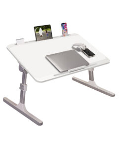 1-SOGA 70X45cm White Small Laptop Bed Portable Foldable Study Table Adjustable