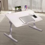 3-SOGA 2X 70X45cm White Small Laptop Bed Portable Foldable Study Table Adjustable
