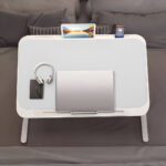 4-SOGA 2X 70X45cm White Small Laptop Bed Portable Foldable Study Table Adjustable
