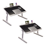 1-SOGA 2X 70X45cm Black Small Laptop Bed Portable Foldable Study Table Adjustable