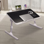 3-SOGA 2X 70X45cm Black Small Laptop Bed Portable Foldable Study Table Adjustable