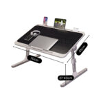 6-SOGA 2X 70X45cm Black Small Laptop Bed Portable Foldable Study Table Adjustable