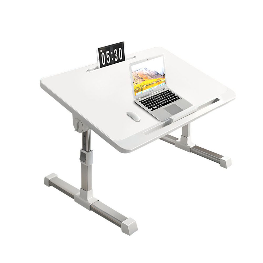 1-SOGA 60X40cm White Small Laptop Bed Portable Foldable Study Table Adjustable