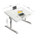 6-SOGA 60X40cm White Small Laptop Bed Portable Foldable Study Table Adjustable