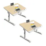 1-SOGA 2X 60X40cm Wood Small Laptop Bed Portable Foldable Study Table Adjustable