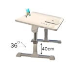 2-SOGA 60X40cm Grey Small Laptop Bed Portable Foldable Study Table Adjustable