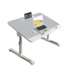 1-SOGA 60X40cm Grey Small Laptop Bed Portable Foldable Study Table Adjustable