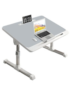 1-SOGA 60X40cm Grey Small Laptop Bed Portable Foldable Study Table Adjustable