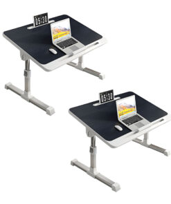 1-SOGA 2X 60X40cm Black Small Laptop Bed Portable Foldable Study Table Adjustable