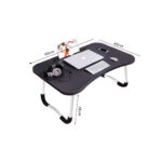 5-SOGA 2X Black Portable Bed Table Adjustable Foldable Bed Sofa Study Table Laptop Mini Desk with Notebook Stand Card Slot Holder Home Decor