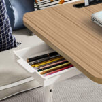 7-SOGA 2X Oak Portable Bed Table Adjustable Folding Mini Desk Stand With Cup-Holder Home Decor