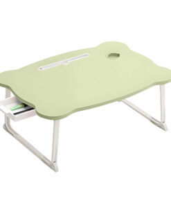 1-SOGA Green Portable Bed Table Adjustable Folding Mini Desk With Mini Drawer and Cup-Holder Home Decor