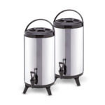 1-SOGA 2X 10L Portable Insulated Cold/Heat Coffee Tea Beer Barrel Brew Pot With Dispenser