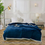 2-SOGA Navy Blue Throw Blanket Warm Cozy Double Sided Thick Flannel Coverlet Fleece Bed Sofa Comforter