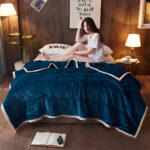7-SOGA Navy Blue Throw Blanket Warm Cozy Double Sided Thick Flannel Coverlet Fleece Bed Sofa Comforter