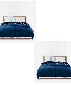 1-SOGA 2X Navy Blue Throw Blanket Warm Cozy Double Sided Thick Flannel Coverlet Fleece Bed Sofa Comforter