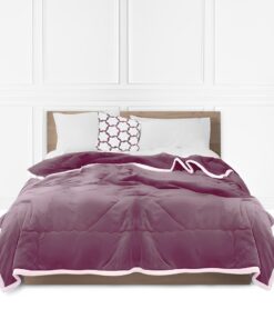1-SOGA Light Purple Throw Blanket Warm Cozy Double Sided Thick Flannel Coverlet Fleece Bed Sofa Comforter