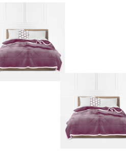 1-SOGA 2X Light Purple Throw Blanket Warm Cozy Double Sided Thick Flannel Coverlet Fleece Bed Sofa Comforter