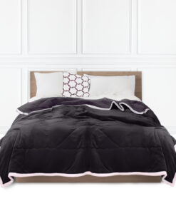 1-SOGA Dark Grey Throw Blanket Warm Cozy Double Sided Thick Flannel Coverlet Fleece Bed Sofa Comforter