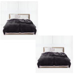 1-SOGA 2X Dark Grey Throw Blanket Warm Cozy Double Sided Thick Flannel Coverlet Fleece Bed Sofa Comforter
