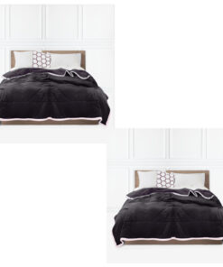 1-SOGA 2X Dark Grey Throw Blanket Warm Cozy Double Sided Thick Flannel Coverlet Fleece Bed Sofa Comforter