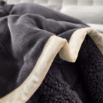 4-SOGA 2X Dark Grey Throw Blanket Warm Cozy Double Sided Thick Flannel Coverlet Fleece Bed Sofa Comforter