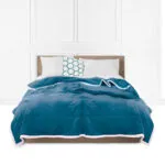 1-SOGA Lake Blue Throw Blanket Warm Cozy Double Sided Thick Flannel Coverlet Fleece Bed Sofa Comforter