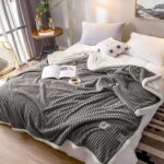 3-SOGA 2X Grey Throw Blanket Warm Cozy Double Sided Thick Flannel Coverlet Fleece Bed Sofa Comforter