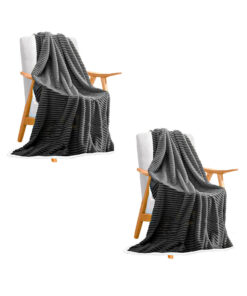 1-SOGA 2X Grey Throw Blanket Warm Cozy Double Sided Thick Flannel Coverlet Fleece Bed Sofa Comforter